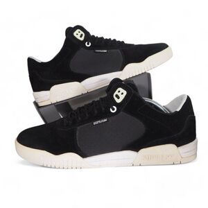 Supra Erik Ellington Pro Suede Skate Shoes Black / White‎  08114-002 Men's 12